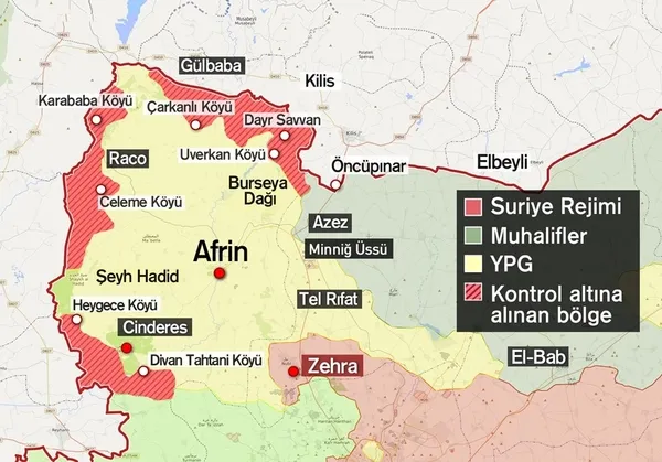 Afrin'de PYD'nin Türkiye sınırıyla bağlantısı kopmak üzere-1