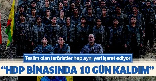 Teslim olan teröristler HDP’yi işaret ediyor: 10 gün HDP binasında kaldım
