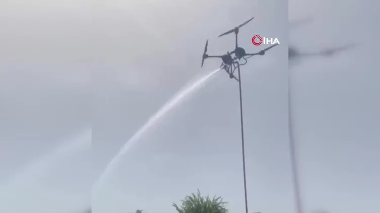 Osmaniye’de yangın söndürme dronu havada parçalanıp yere çakıldı