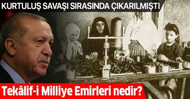 Son dakika: Başkan Erdoğan’ın sözünü ettiği Tekâlif-i Milliye Emirleri nedir?