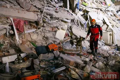 İzmir’deki 6,6 büyüklüğündeki deprem sonrası arama kurtarma köpekleri yine başrolde
