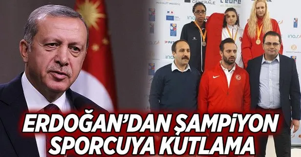 Erdoğan’dan şampiyon sporcuya kutlama