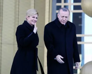 Hırvatistan Cumhurbaşkanı’nı böyle karşıladı