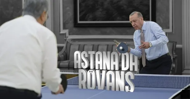 Astana’da rövanş... Başkan Erdoğan ve Kazakistan Cumhurbaşkanı Tokayev masa tenisi oynadı