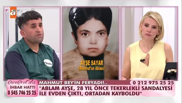 Esra Erol'da Mahmut 28 yıl önce ortadan kaybolan kız kardeşini arıyor!