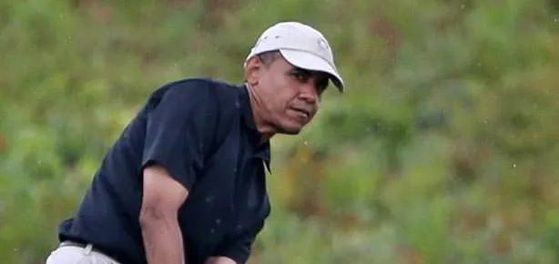 Kaygılı obama golf sefasında