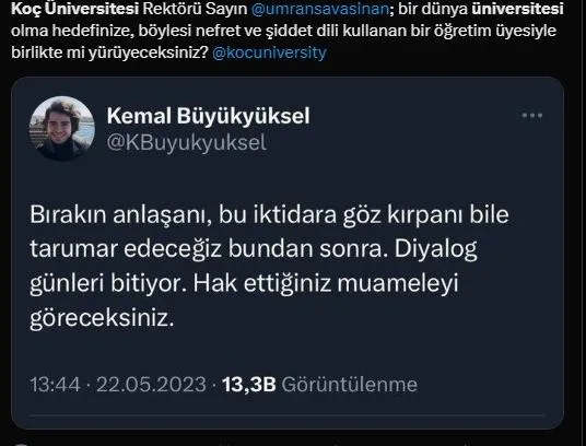 Koç Üniversitesi'nde görevli akademisyen Kemal Büyükyüksel'den skandal tehdit: Bu iktidara göz kırpanı bile tarumar edeceğiz-4