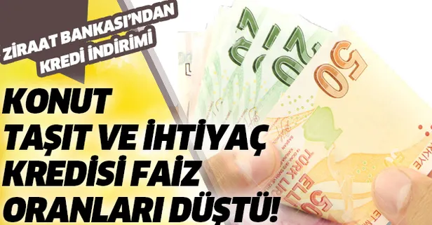 Faiz düştü! Ziraat Bankası kredi faiz oranı yenilendi!