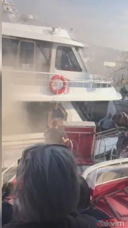 İstanbul Üsküdar’da yolcu teknesinde yangın çıktı! Dehşet anları