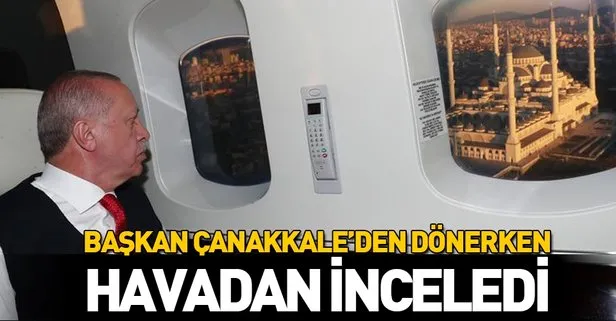 Başkan Erdoğan Çamlıca Camii’ni havadan inceledi