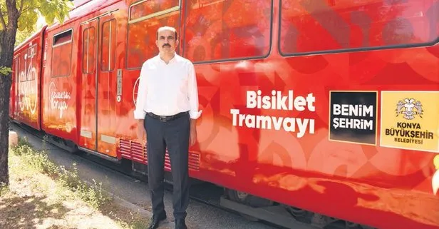 Bisiklet şehri Konya’dan Türkiye’de ilk! Bisiklet tramvayı yollarda