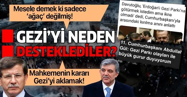 Davutoğlu ve Gül Gezi'ye neden destek verdi?
