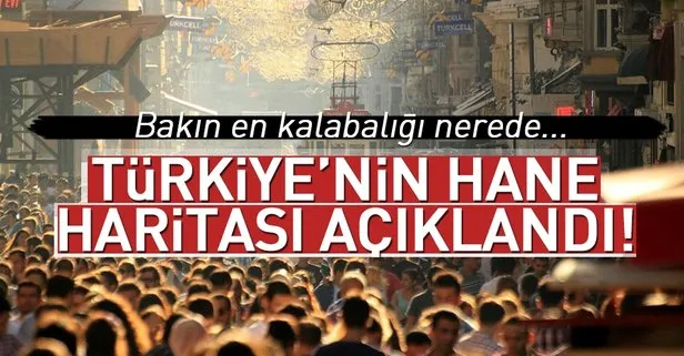 Türkiye’nin hane haritası açıklandı! Türkiye’nin en kalabalık hanesi nerede?