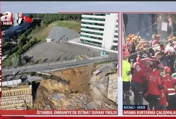 Ümraniye'de istinat duvarı yıkıldı!
