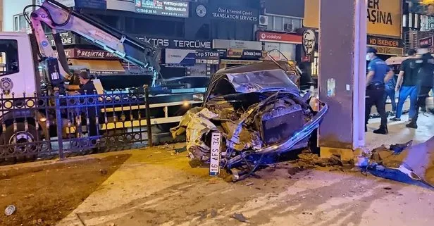 Beşiktaş’ta feci kaza! Paramparça oldu