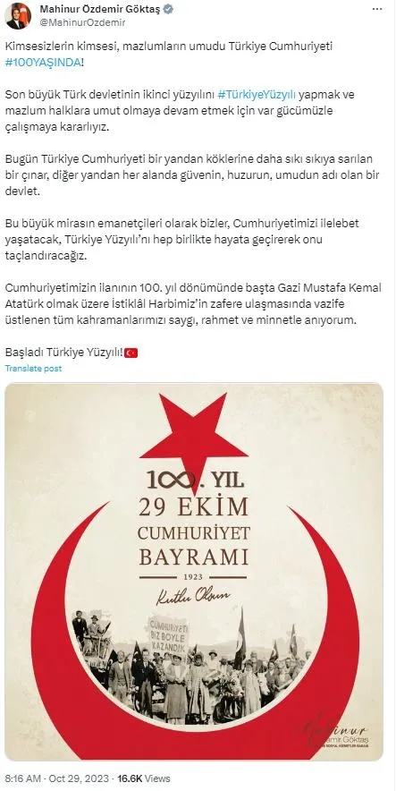 baskan-erdogandan-cumhuriyetin-100uncu-yil-donumu-mesaji-canigonulden-tebrik-ediyorum-1698565080578.jpeg Başkan Erdoğan'dan "Cumhuriyetin 100’üncü yıl dönümü" mesajı: Cumhuriyetimizi daha da güçlendirerek yeni asrına hazırlamanın gayreti içindeyiz-17