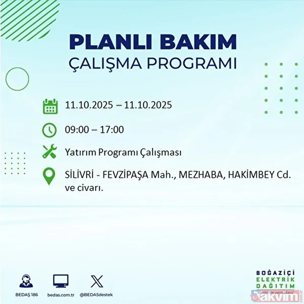 Evde elektrik ne zaman gelir? 11-12 EKİM İLÇE İLÇE LİSTE: İstanbul'da 9 saat yok - 22
