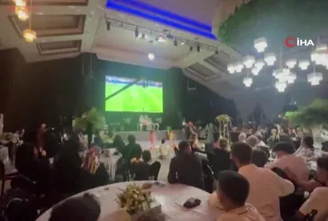 Düğünde milli maç coşkusu!