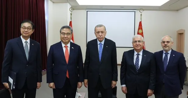 Başkan Recep Tayyip Erdoğan Güney Kore Dışişleri Bakanı Park Jin’i kabul etti