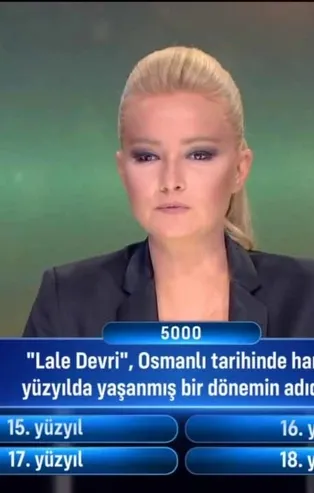 Müge Anlı’nın sunduğu Güven Bana'nın 11. bölümüne damga vuran Osmanlı sorusu! Lale Devri, Osmanlı tarihinde hangi yüzyılda yaşanmış bir dönem adıdır?