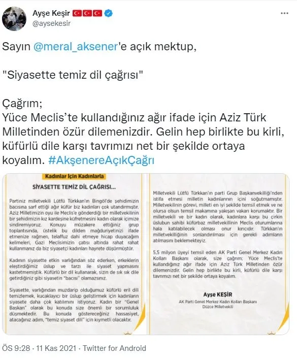 ak-parti-kadin-kollari-baskani-ayse-kesirden-lutfu-turkkana-sahip-cikan-meral-aksenere-mektup-siyasetin-bacisi-olamazsiniz-1636666447039.jpg AK Parti Kadın Kolları Başkanı Ayşe Keşir'den Lütfü Türkkan'a sahip çıkan Meral Akşener'e mektup: Siyasetin 'bacısı' olamazsınız-3
