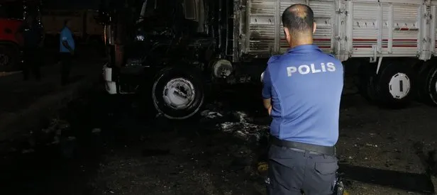 Adana’da park halindeki kamyon yandı