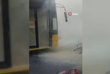 Sarıyer’de hareket halindeki İETT otobüsünde yangın