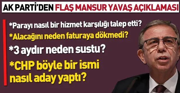 AK Parti Sözcüsü Ömer Çelik'ten Mansur Yavaş açıklaması