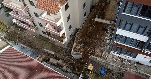 Ankara'da istinat duvarı çöktü: 5 bina tahliye edildi