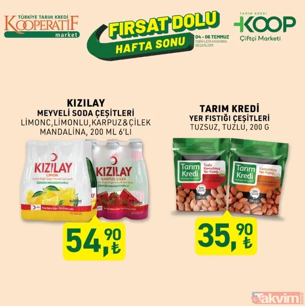 Kızılay Maden Soda Çeşitleri (Limonlu, Karpuz/Çilek Aromalı, Portakallı), 6X200 Ml: 54,90 Tl Tarım Kredi Yer Fıstığı Çeşitleri, 200 G: 35,90 Tl (Kaynak: Tarım...
