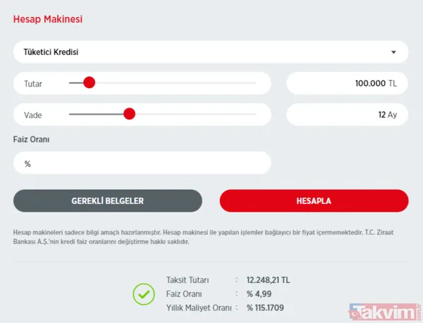 🔵12 AY VADELİ 100 BİN TL İHTİYAÇ KREDİSİ ÖDEME TABLOSU Taksit Tutarı:12.248,21 TL Faiz Oranı:% 4,99