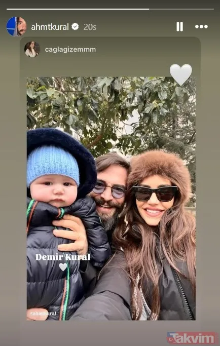 Ahmet kural ve Çağla Gizem Şahin'den yeni aile pozu: Demir bebek ilgi odağı oldu - 1