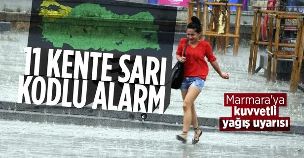 Marmara’ya kuvvetli yağış uyarısı! 11 kente sarı kodlu alarm...Meteoroloji’den son dakika hava durumu raporunu paylaştı