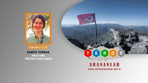 Turuncu kategoride yer alan Diljin Mariya Dersim kod adlı terörist Saniye Toprak etkisiz hale getirildi-1