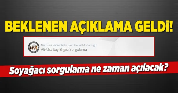 e-Devlet soyağacı sorgulama açıldı mı? Soyağacı sorgulama ne zaman açılacak?-1