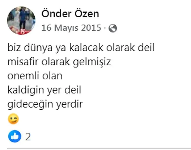 Şehit Özen'in paylaşımı (DHA)