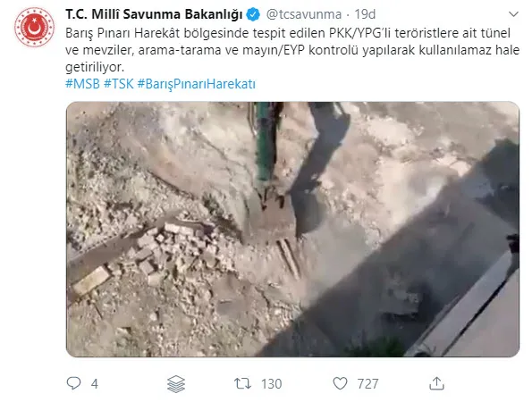 Son dakika: MSB paylaştı! PKK/YPG'li teröristlere ait tünel ve mevziler kullanılamaz hale getiriliyor-1