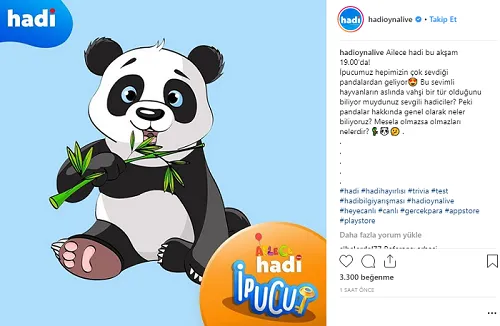 13 Şubat 20.30 Hadi ipucu sorusu: Pandaların olmazsa olmazları nedir?-1