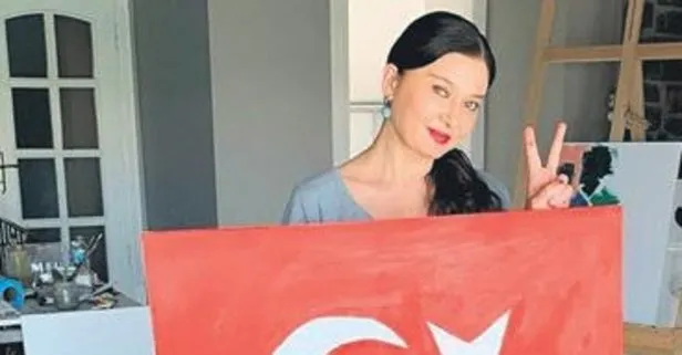 Nurgül Yeşilçay 19 Mayıs için bayrağını kendisi yaptı