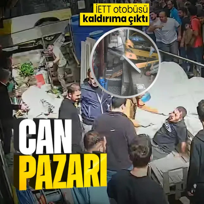 Beyoğlunda feci kaza: İETT otobüsü kaldırımdakilere çarptı