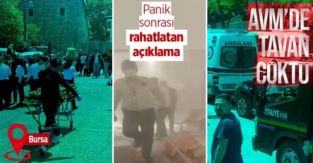 Bursa’da panik anları! AVM’de tavan çöktü!