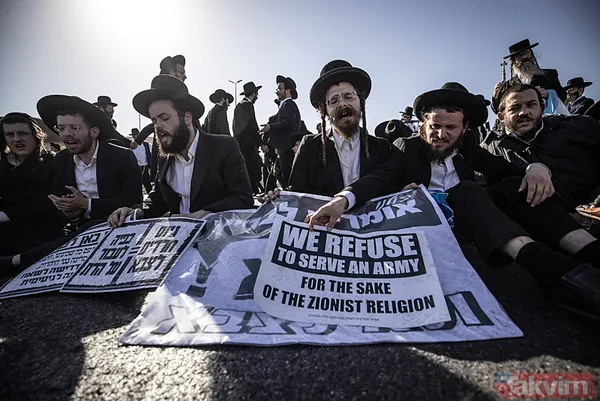 Ultra Ortodoks Yahudiler (Harediler) soykırımcı İsrail'in zorunlu askerlik hizmetini protesto etti: Otoyolu trafiğe kapattılar - 26