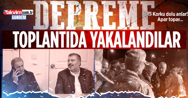 Milli Savunma Bakanı Hulusi Akar ve Sağlık Bakanı Fahrettin Koca toplantı sırasında depreme yakalandı