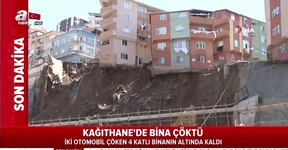 Kağıthane'de 4 katlı bina çöktü