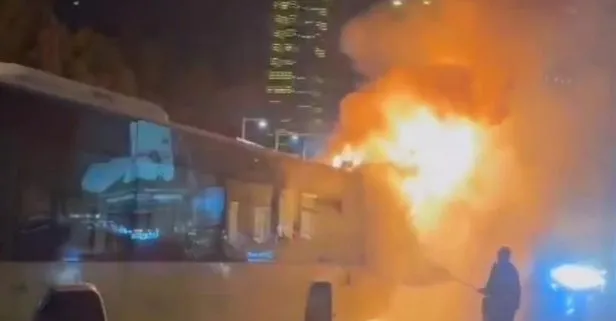 Şişli'de İETT otobüsü yangını: Kullanılamaz hale geldi