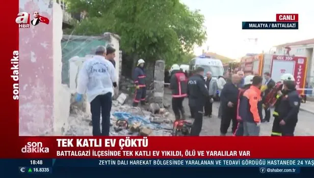 Malatya Battalgazi'de tek katlı ev çöktü! Ölü ve yaralılar var...
