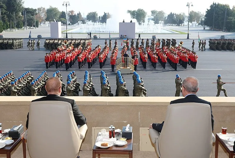 Başkan Erdoğan, Azerbaycan'ın Zafer Günü Töreni'ne katıldı. (DHA)