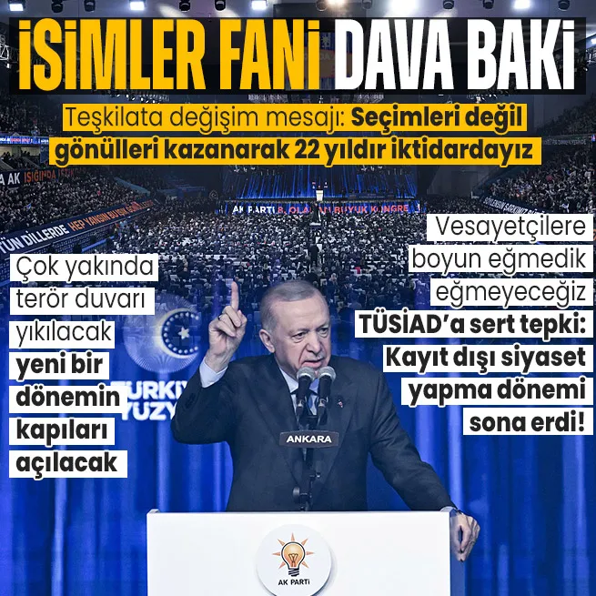 Başkan Erdoğandan AK Parti 8inci Olağan Büyük Kongresinde önemli açıklamalar