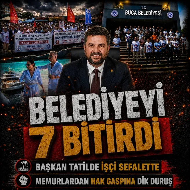 Başkanlar tatilde, işçi sefalet kapısında: İzmirde belediye memurlarından tam gün grev