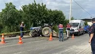 Traktörle motosiklet çarpıştı